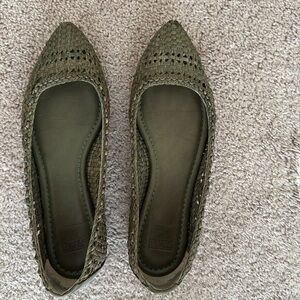 Frye Olive Green Woven Flats
